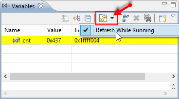 Refresh While Running Enabled
