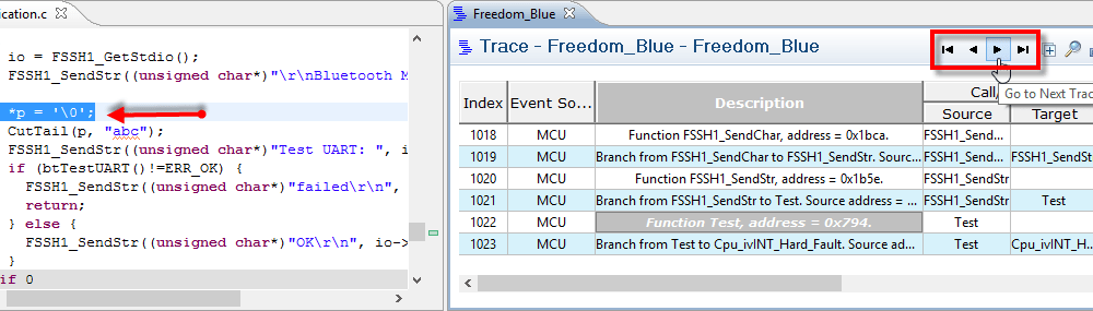 Source following trace