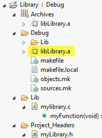 libLibrary archive in debug folder