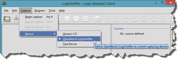 OpenBench Logic Analyzer Device Setting