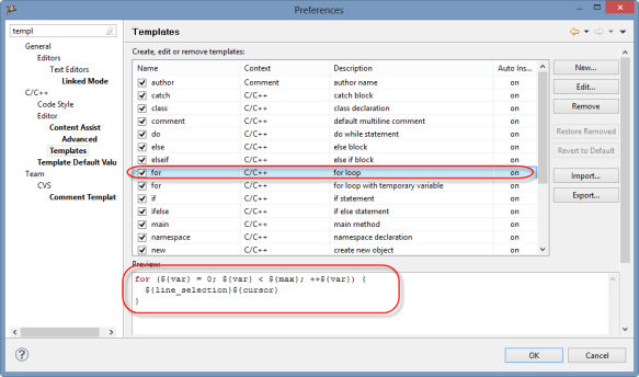 For-Loop Editor Template