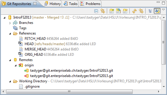 Git Repositories View in Eclipse