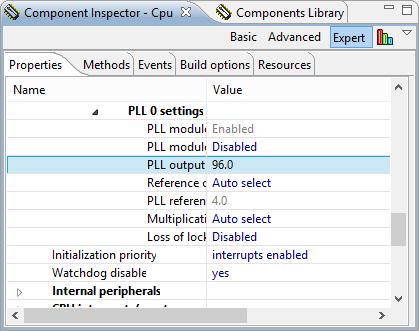 Selected Item in Component Properties