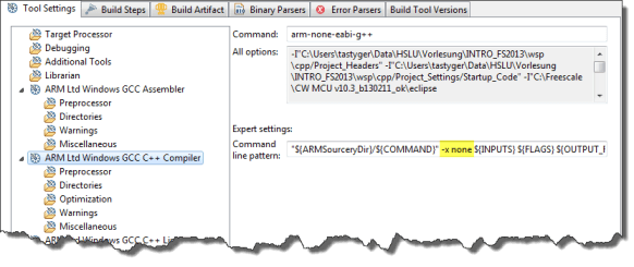 -x none added to the command line