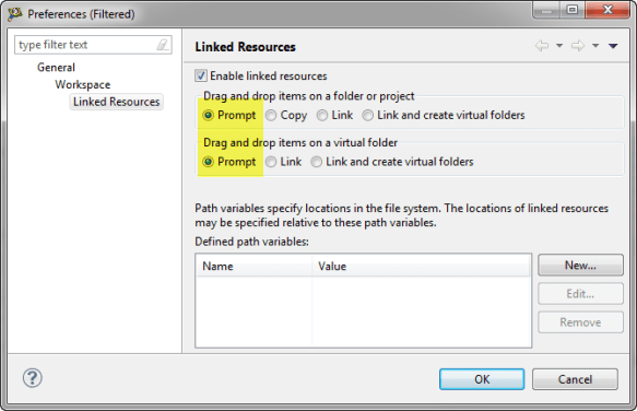 Linked Resources Settings