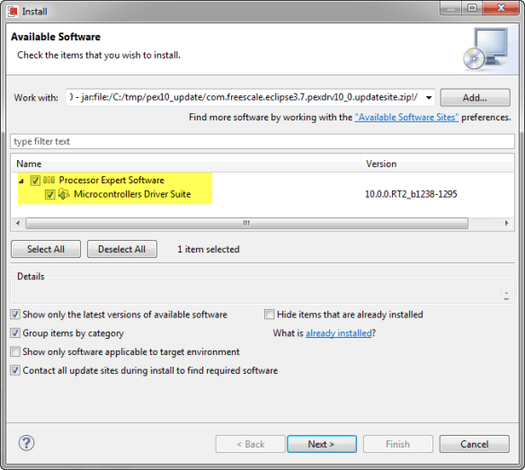 Processor Expert Software Selected