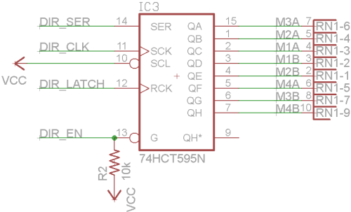 74HCT595N on Arduino Motor Shield
