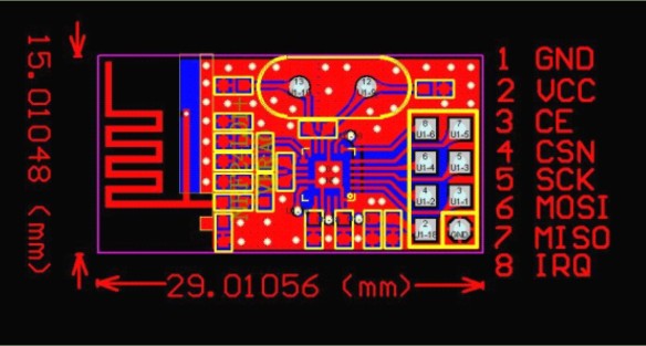 NRF24L01 Layout and Pins