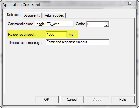 Application command timeout settings