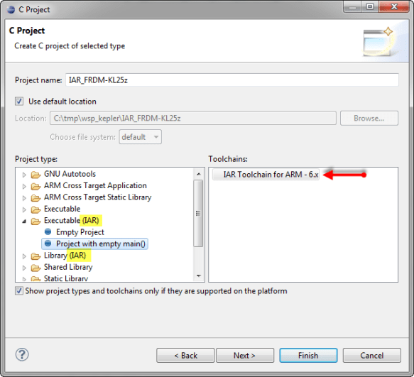 Creating IAR Project