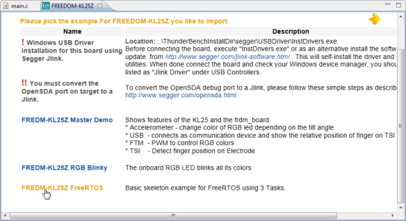 FreeRTOS example