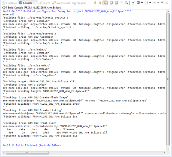 Building the Project (Console Output)