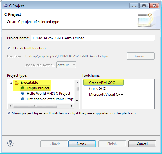 Cross ARM GCC Empty Project