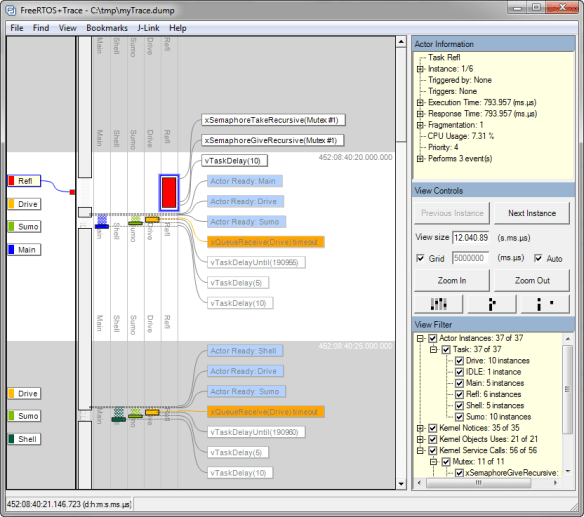 Sumo Robot FreeRTOS Trace