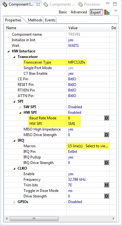 Transceiver Settings
