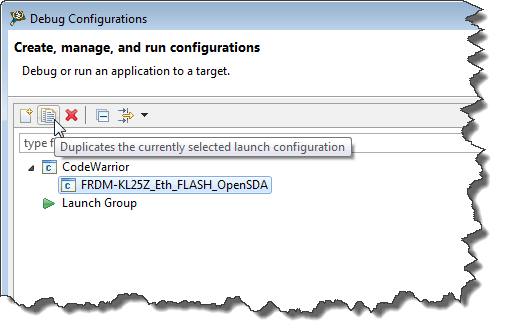 Duplicating Debug Configuration