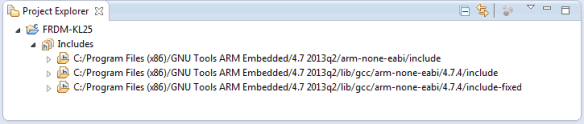Empty GNU ARM Eclipse Project Created