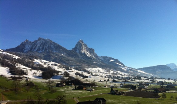 View to the East with the Mythen Peaks