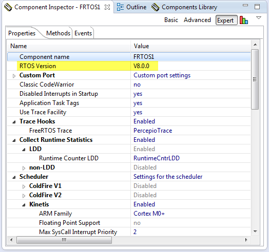 FreeRTOS V8.0.0 Processor Expert Component
