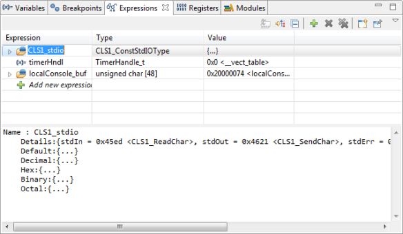 Expressions View to Show Global Variables