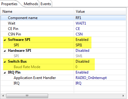 nRF24L01+ Component Properties