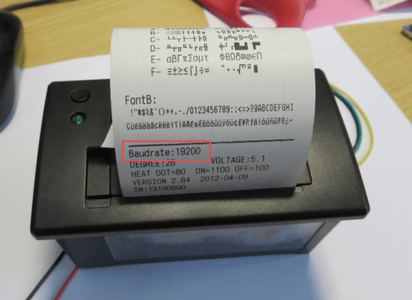 Test Print with Baudrate