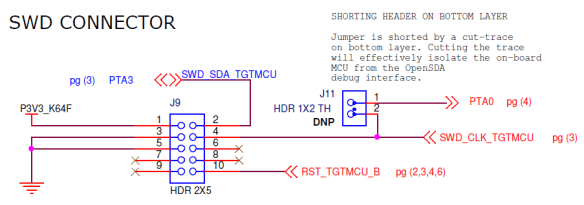 FRDM-K64F K64F SWD Connector
