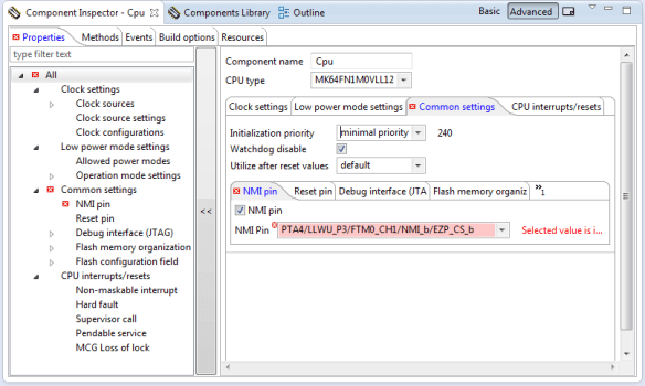 NMI Pin Error in CPU Component Settings