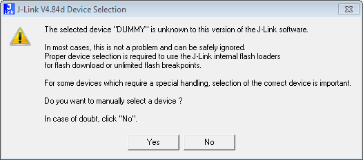 J-Link Device Selection