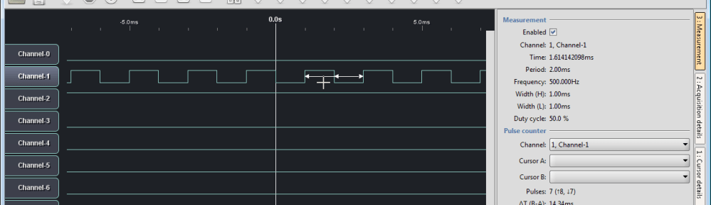 500 Hz signal with 50% duty cycle in LogicSniffer