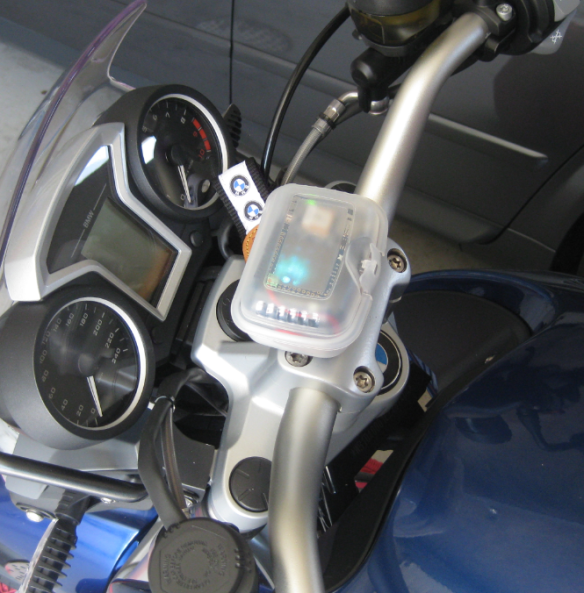 GPS Data Logger attached to Motor Bike