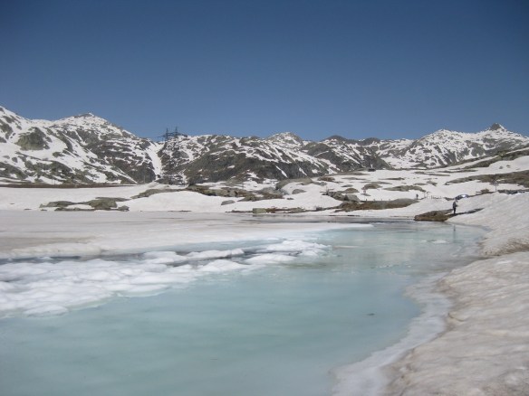 Ice Fishing on Gotthard Pass Lake