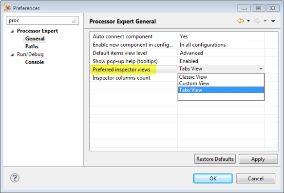 Preferred Inspector View