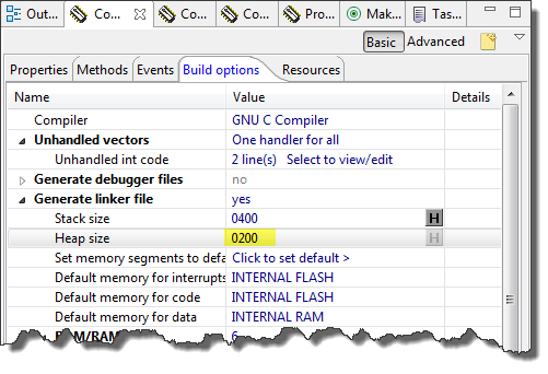 Heap Size with KDS GNU Libraries