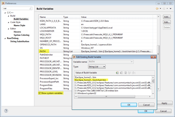 PATH Settings in KDS