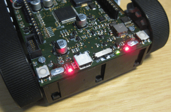 Power (green) and User (red) LEDs