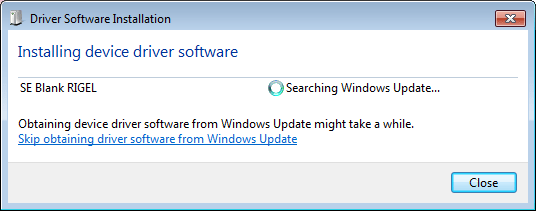 SE Blank RIGEL Driver Installation