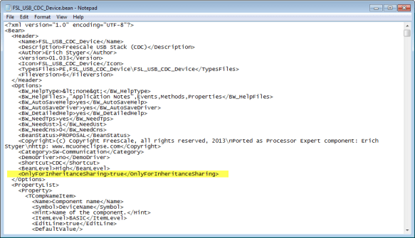 OnlyForInheritanceSharing set to true in bean file