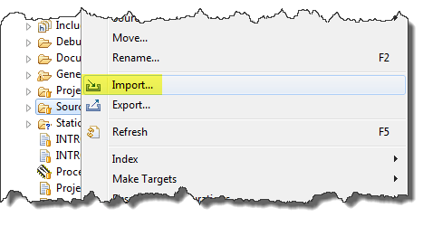 Import Context Menu