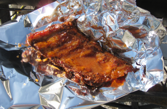 wrapping ribs in aluminium foil