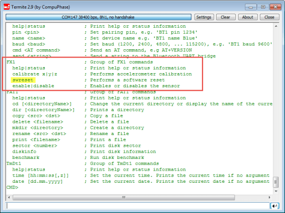 Additional swreset command