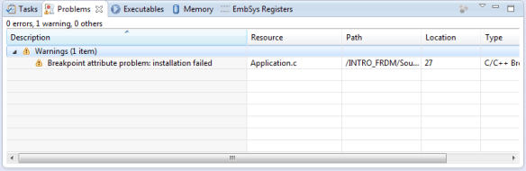 Breakpoint Problem in the Problems View