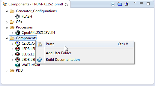 Paste of Components in Destination Project