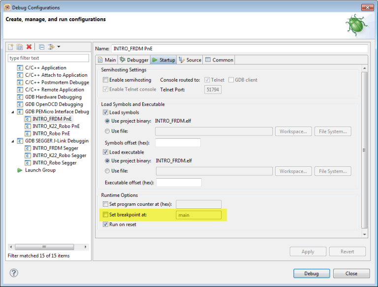 Emulating Eclipse ‘Run’ with ‘Debug’ Configuration | MCU on Eclipse