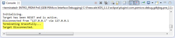 Terminating Gracefully Target Disconnected