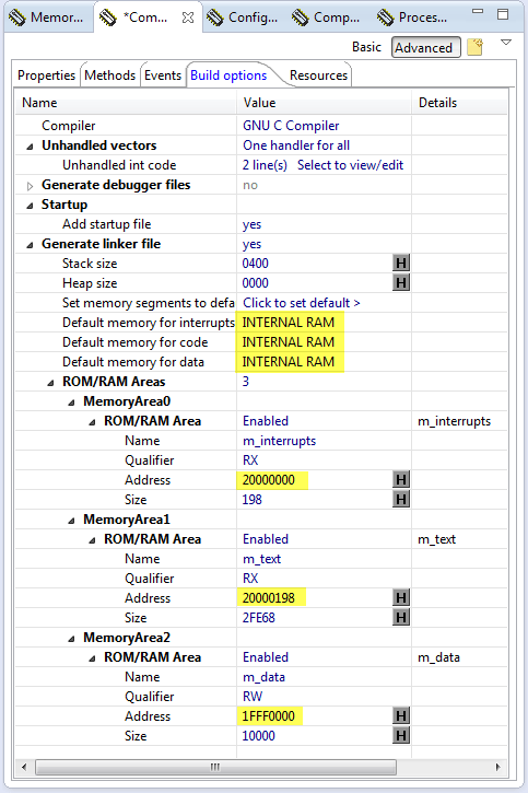 Code and Data Placed in RAM