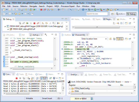 Debugging in RAM with Segger
