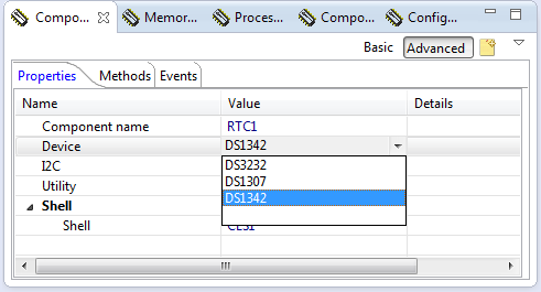 DS1342 Device Support in RTC_Maxim Processor Expert Component