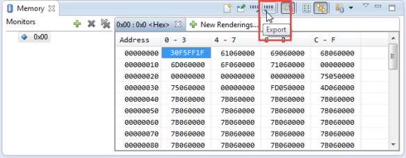 Exporting Memory from Memory View