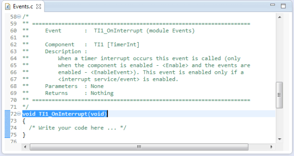 OnInterrupt in Events.c
